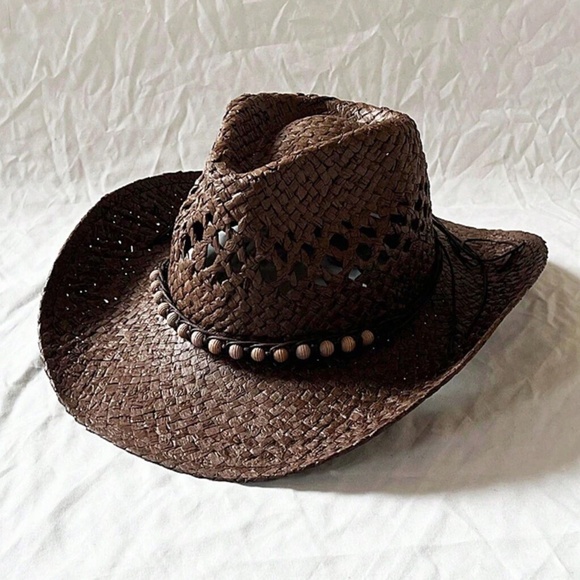 Handmade Straw Western Style Cowboy Hat - Picture 5 of 5